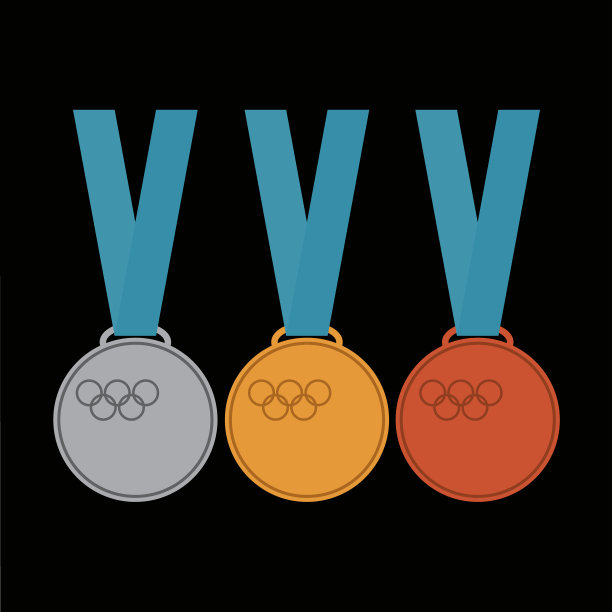 金银牌和铜牌图标奖牌套图片下载