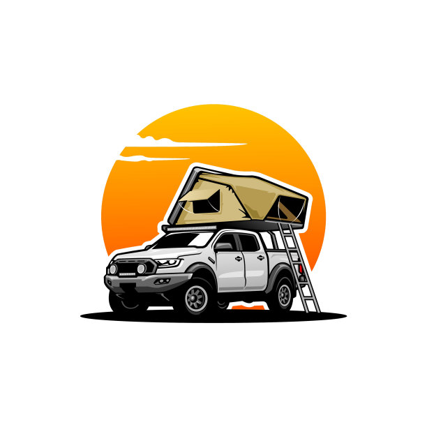 野营车野营卡车的标志图片下载