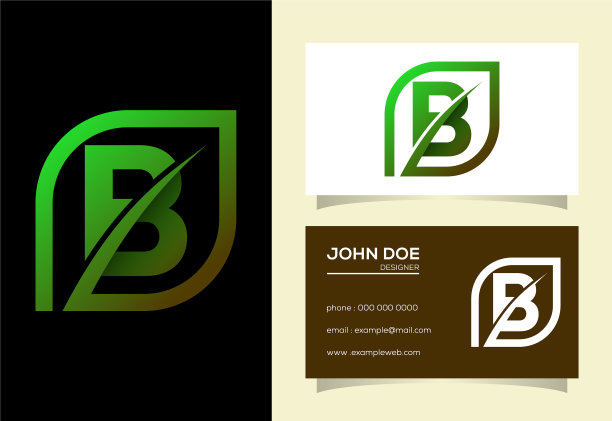 首字母组合字母与抽象叶图片下载