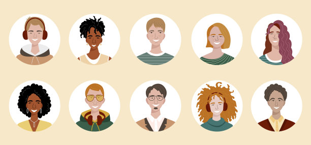 捆绑不同的青少年化身的集合图片下载