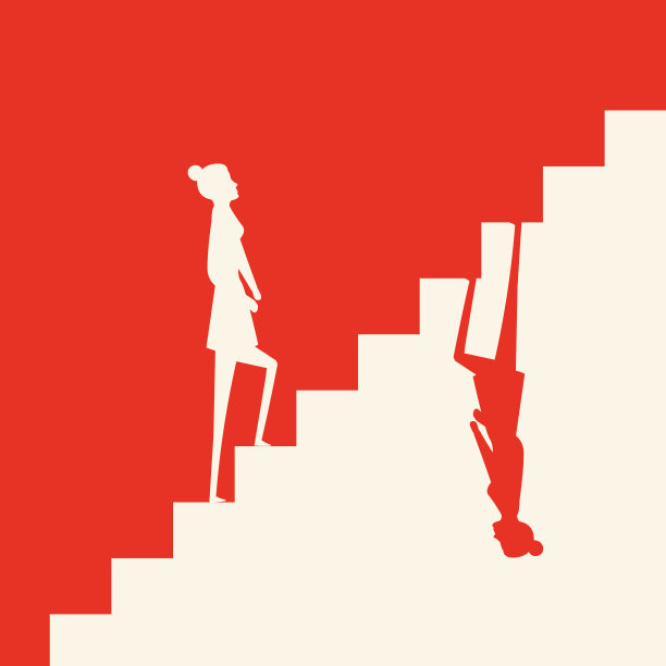 一个女人恍惚地上下楼梯图片下载