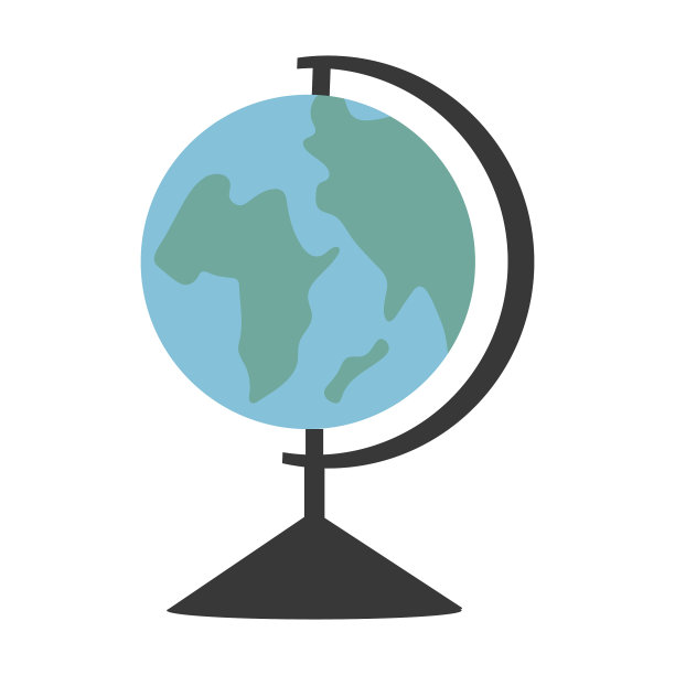 地球仪放在一个支架上，在白色背景上使用图片下载