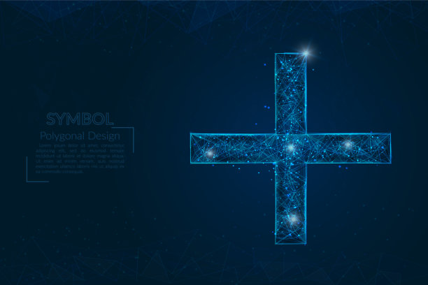 抽象孤立的蓝色图像加或叉图片下载