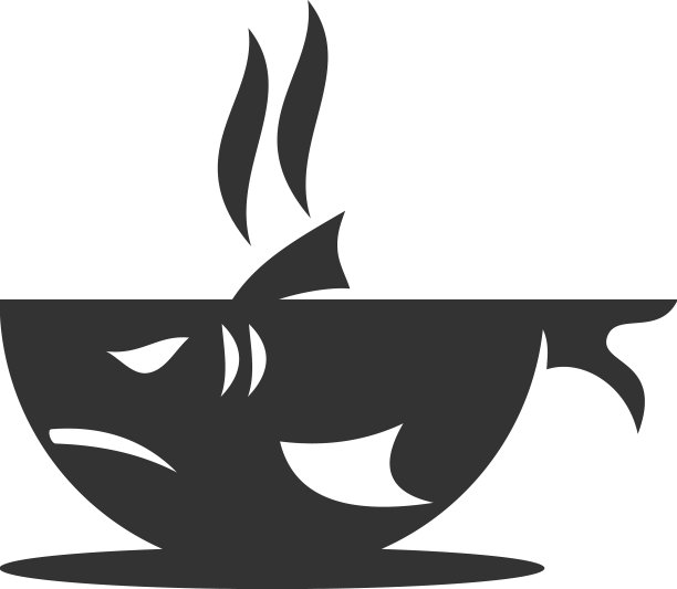 咖啡杯鲨鱼图标的品牌标识图片下载