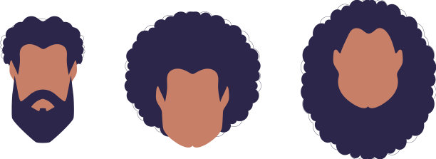 一组不同类型的三张脸图片下载