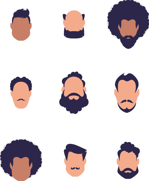 一组不同类型的人的脸图片下载