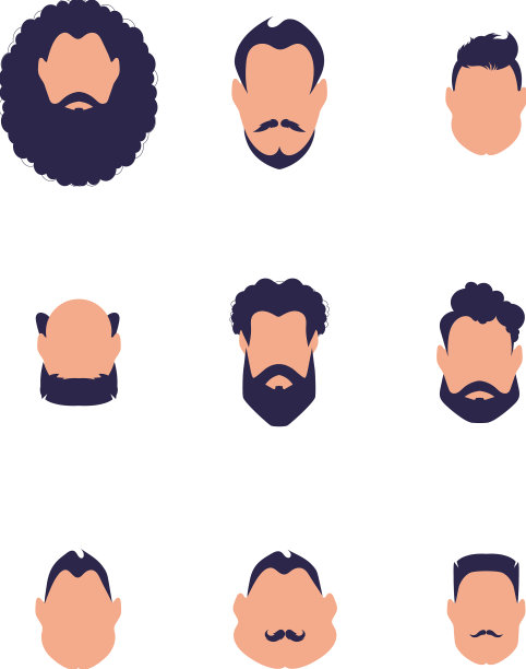 一组不同类型的人的脸图片下载