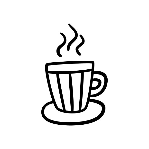 可爱的热茶或咖啡涂鸦风格图片下载