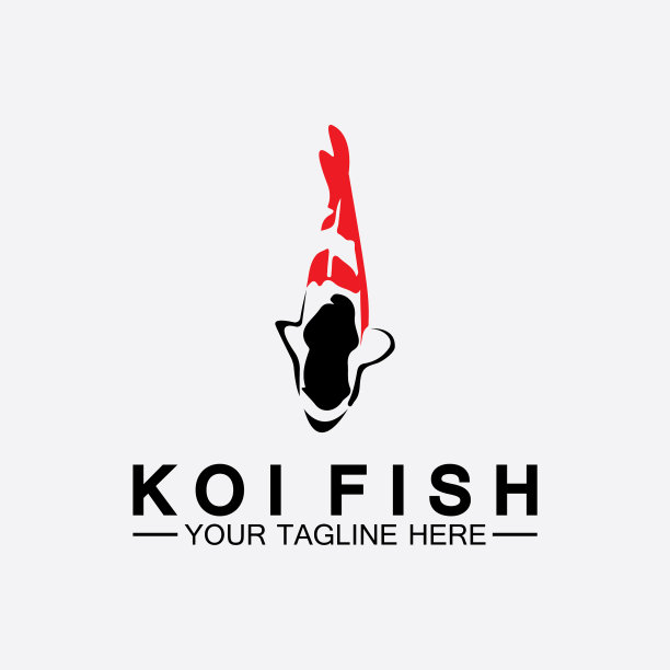 锦鲤鱼标志设计模板图片下载