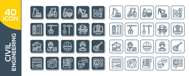 成套工程相关线路图标土建图片下载