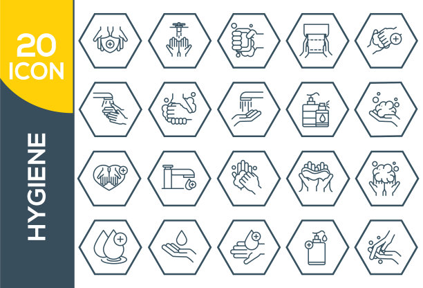 简单的卫生相关线图标集合图片下载