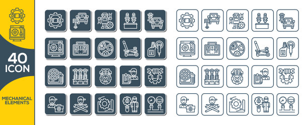 工程和制造机械图标图片下载