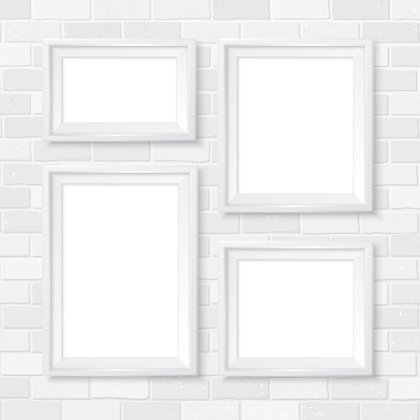 框墙画廊仿白砖墙3图片下载