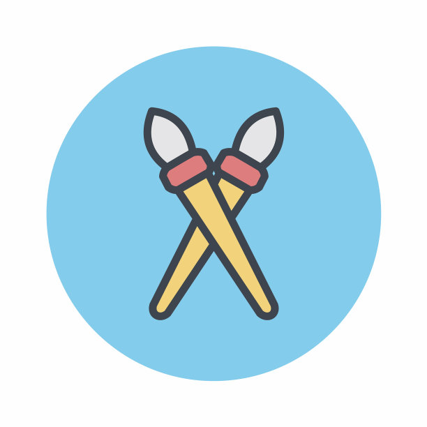 图标对刷子-颜色伙伴风格图片下载