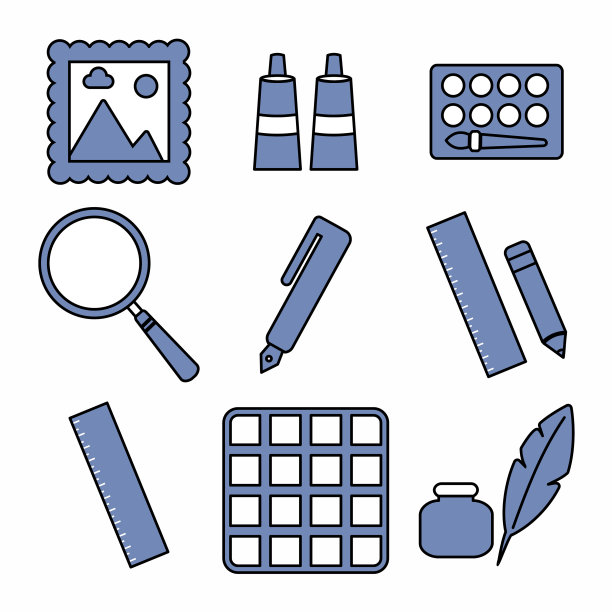 绘画工具的图标设置图标第3部分-深蓝色图片下载