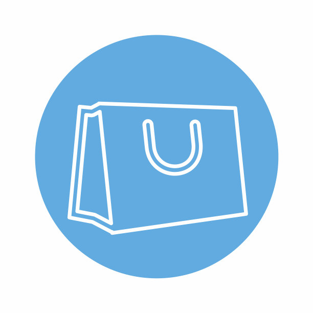 图形-手提袋-蓝色单色图片下载