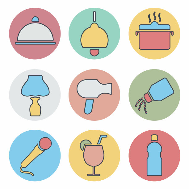 图形-酒店和餐厅设置图标第2部分图片下载