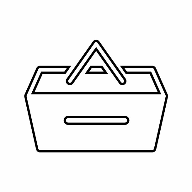 图形的午餐篮子-线风格-标志图片下载