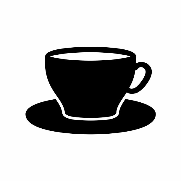 图形-茶杯-黑色风格图片下载