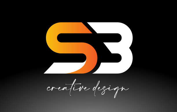 Sb字母logo用白色和金色图片下载