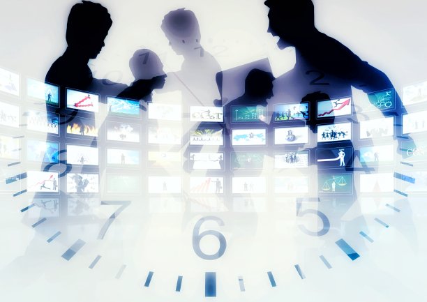 人们在商业概念工作的剪影插图图片下载