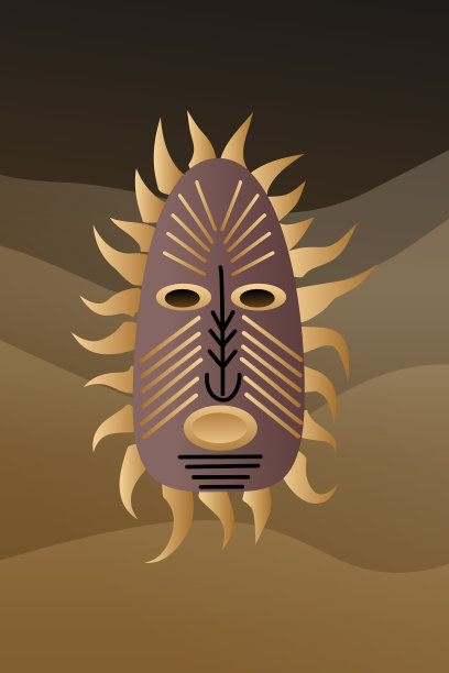 背景是时尚的非洲面具海报图片下载