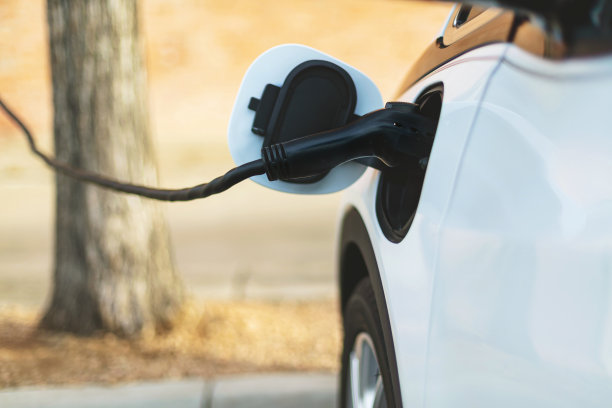 电动汽车充电站系列照片的特写图片下载