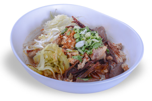 泰北特色美食：香辣猪肉酱米粉图片下载