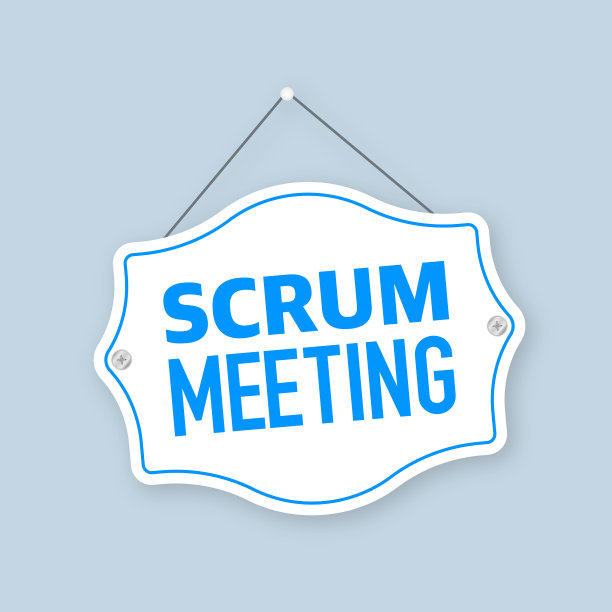 带有scrum会议项目开发的平面图标图片下载