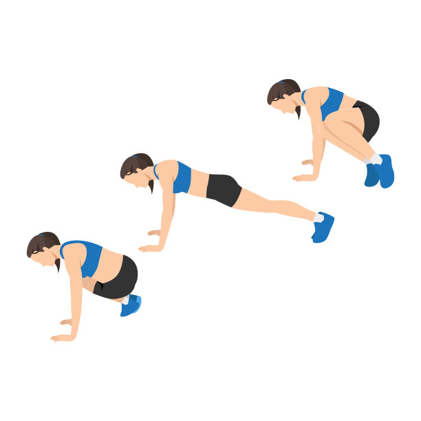 女子做滑雪腹肌运动平图片下载