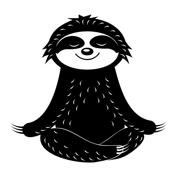 可爱的树懒做瑜伽冥想图片下载