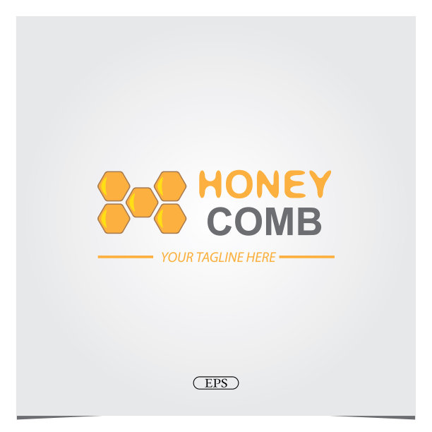 蜂蜜梳logo溢价优雅模板eps 10图片下载