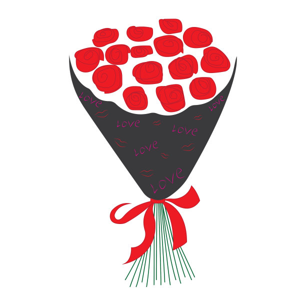 一束鲜艳的玫瑰包装图片下载