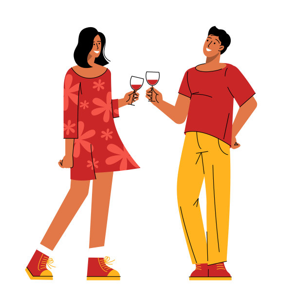 浪漫约会的插图图片下载