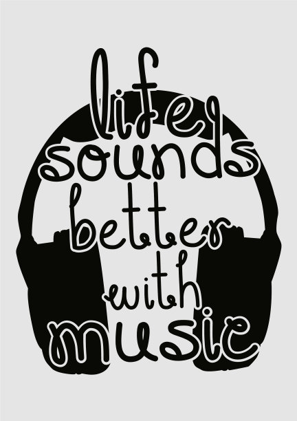 生活听起来更好的音乐有趣的报价设计图片下载
