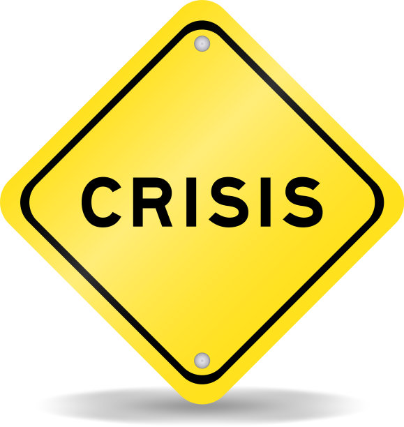 黄色运输标志与文字危机图片下载