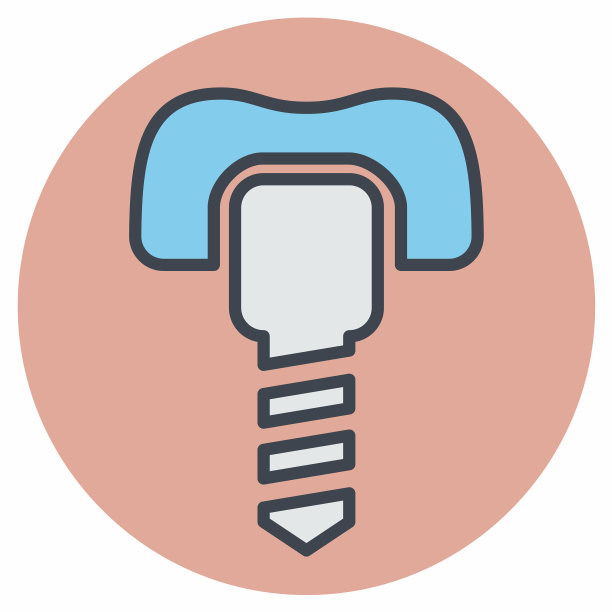 牙齿种植的图标-颜色mate风格图片下载