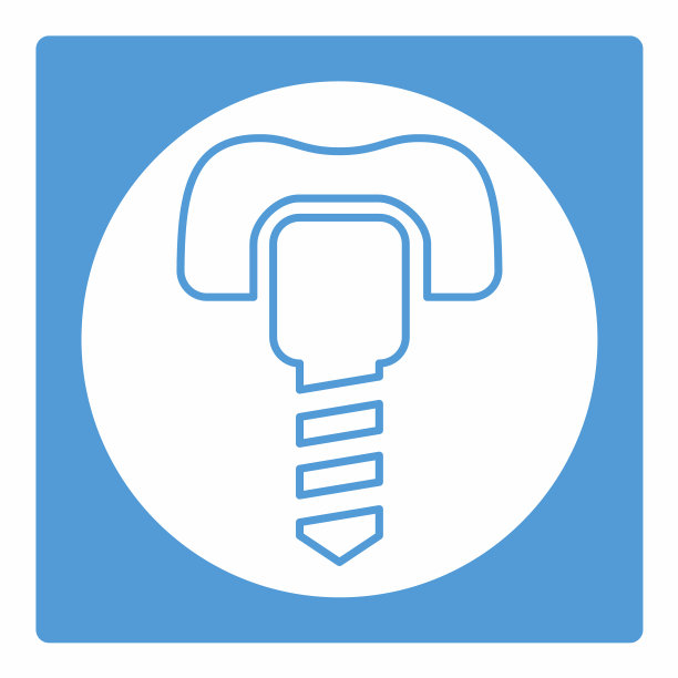 牙齿种植的图标-白色月亮风格图片下载