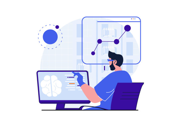 科学研究现代网络平面概念图片下载