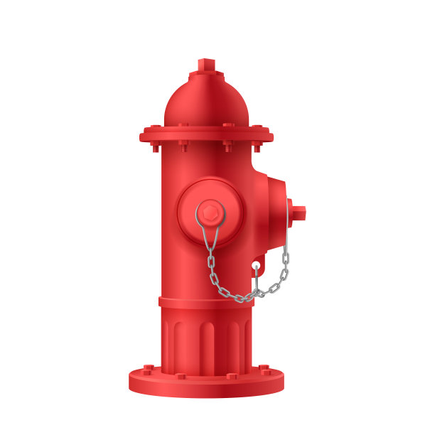 消防栓逼真图标城市红色管道为图片下载