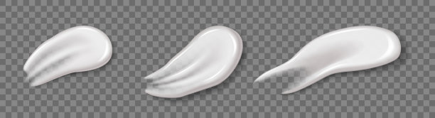 逼真的化妆品霜涂抹设置白色奶油图片下载