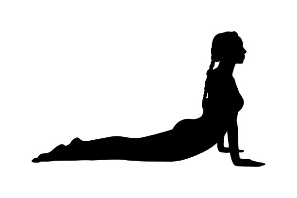 瑜伽眼镜蛇式或布姜格式女子剪影图片下载