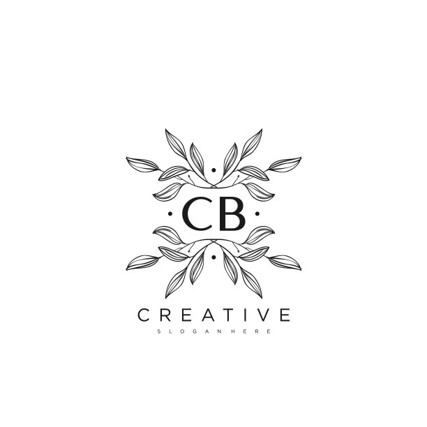 Cb首字母花logo模板溢价艺术图片下载