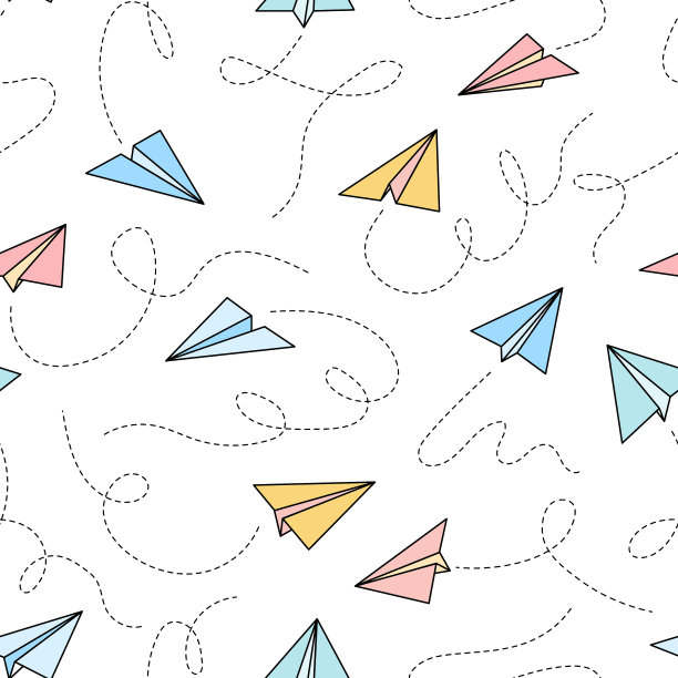 纸飞机无缝图案图片下载