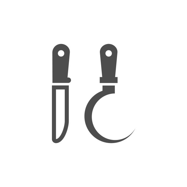 镰刀和刀黑色图标园艺工具图片下载