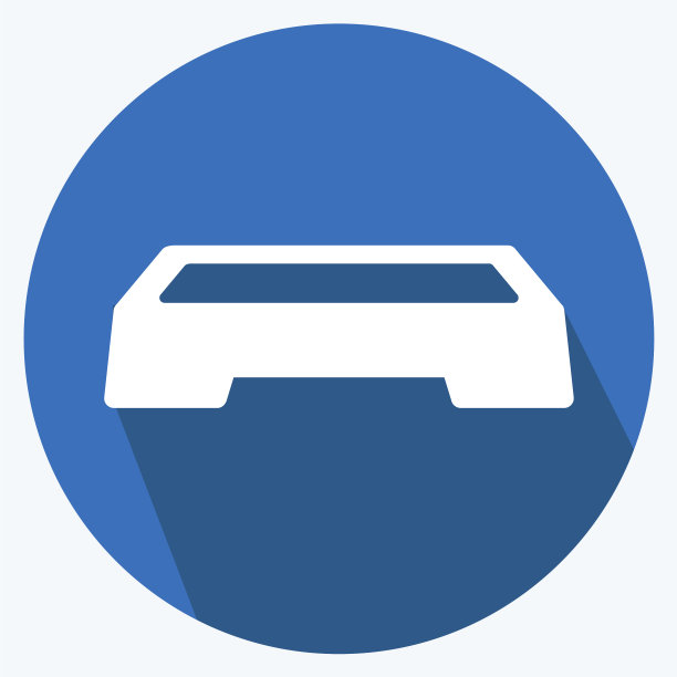 健美操站图标在时尚的长影子风格图片下载