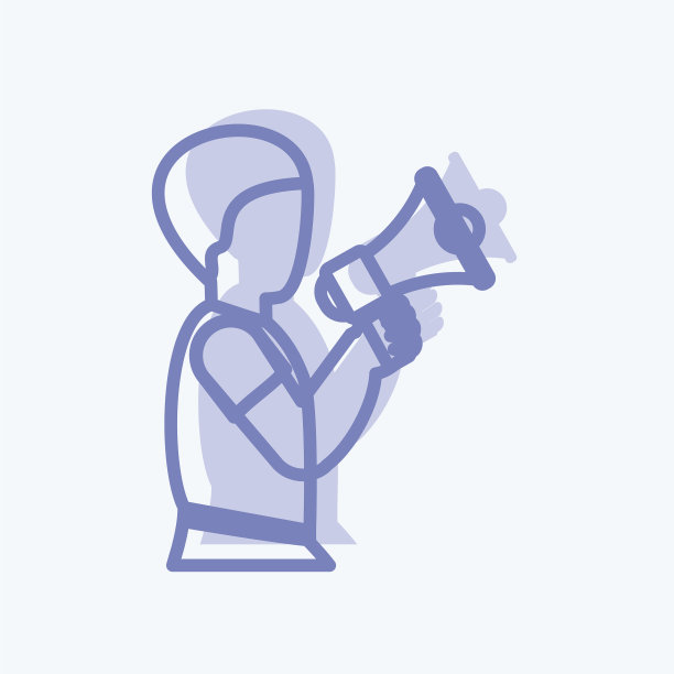 公告图标在时尚的双色调风格图片下载