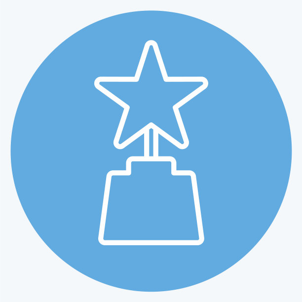 奖项图标在时尚的蓝色眼睛风格孤立上图片下载