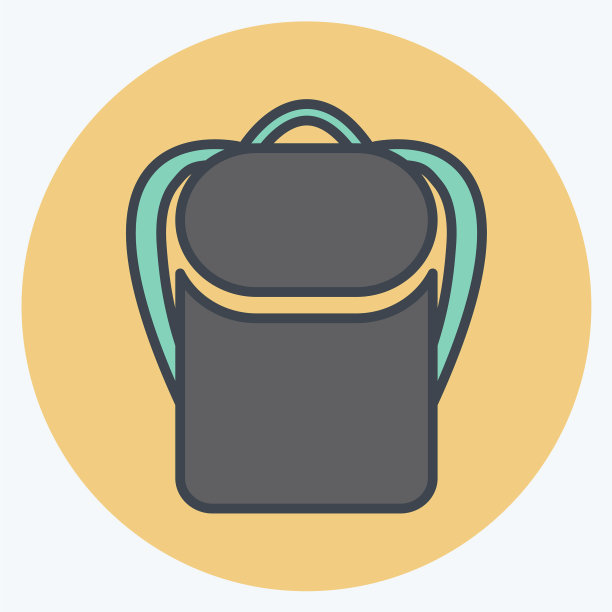 双肩包图标在时尚的颜色伴侣风格孤立图片下载