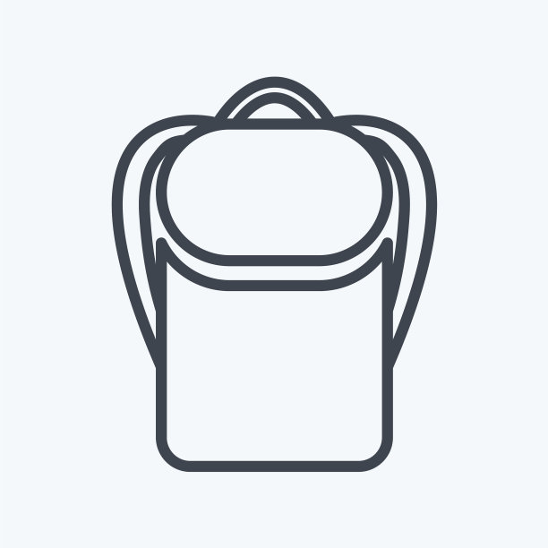 双肩包图标在时尚线风格孤立上图片下载